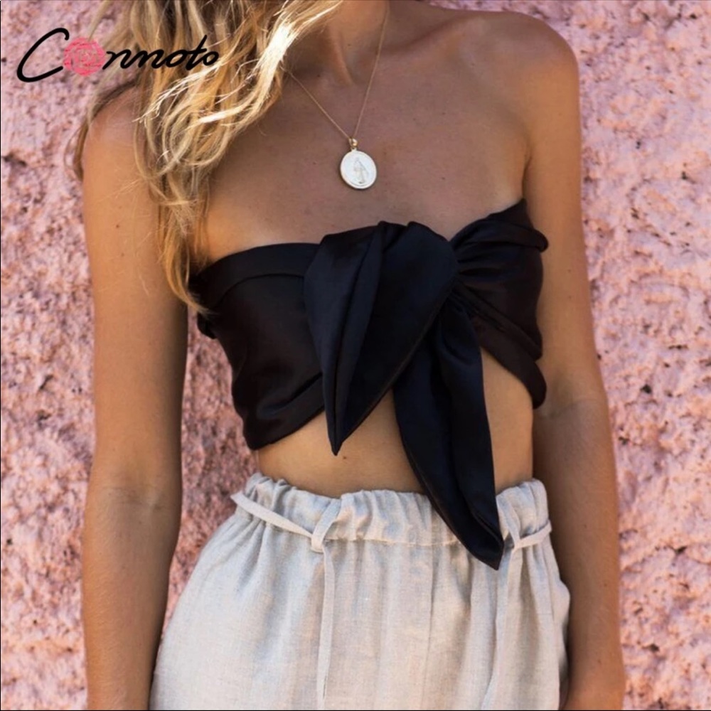 Front tie crop top